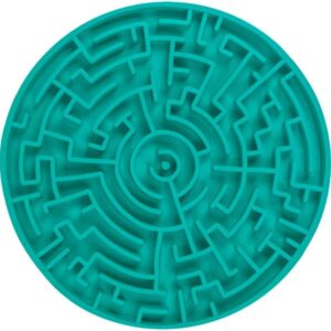 Pet Games Labirinto Verde-Água P -Tapete Para Lamber E Comedouro Para Cães