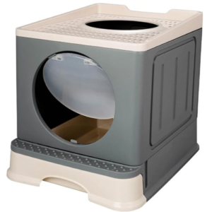 Banheiro Caixa de Areia Anti Odor Gato até 10kg (Cinza)