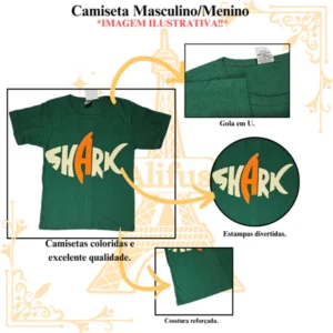 PROMOÇÃO - Kit 5 Conjunto Infantil Menino com 10 peças de Roupa Sortido - 5 Camisetas + 5 shorts