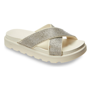 Sandália Rasteiras Feminina Com Tiras Grossas Em X Vizzano