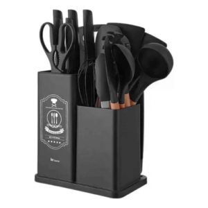 Ke Home Cozinha Jogo de Utensílios 19 peças preto 32cm